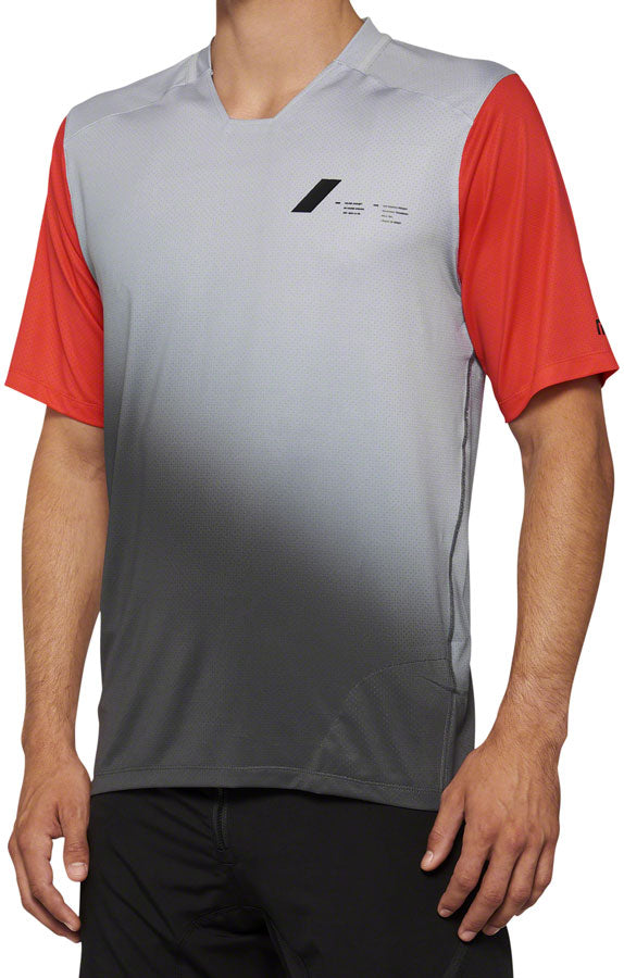 100% Celium Jersey - Gray/Red, Short Sleeve, Men's, Medium