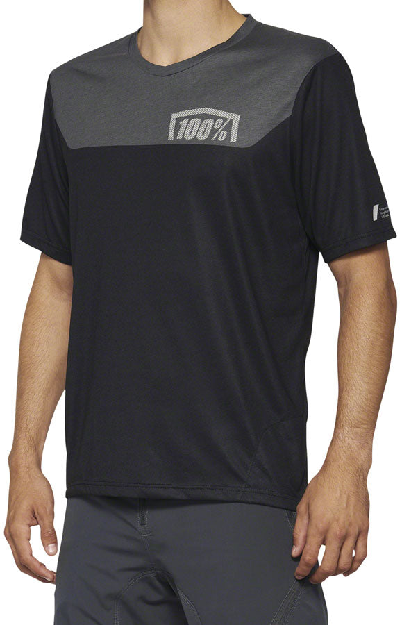 100% Airmatic Jersey - Black/Charcoal, Short Sleeve, Men's, Small