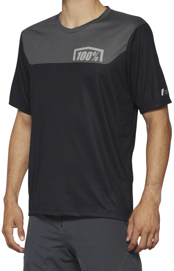 100% Airmatic Jersey - Black/Charcoal, Short Sleeve, Men's, X-Large