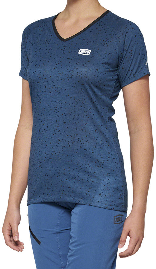 100% Airmatic Jersey - Blue, Short Sleeve, Women's, Medium