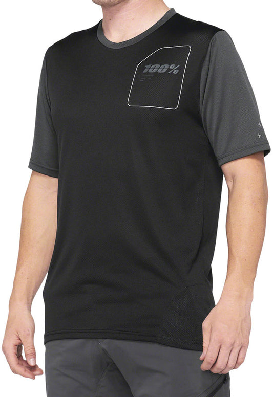 100% Ridecamp Jersey - Black/Charcoal, Short Sleeve, Men's, Medium