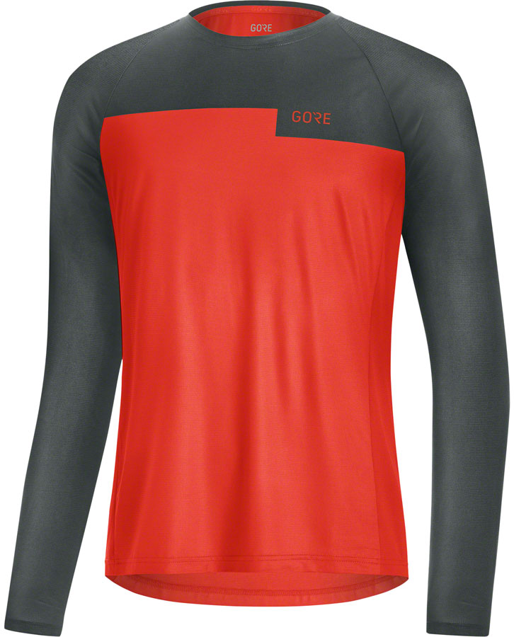 GORE Trail Long Sleeve Shirt - Fireball/Urban Grey, Men's, Medium