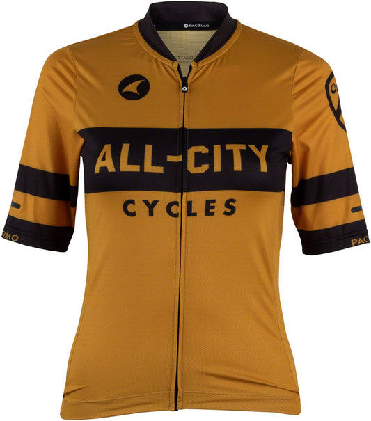 All-City Classic Logowear Women's Jersey - Mustard Brown, Black, Medium