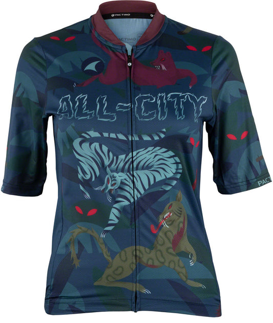 All-City Night Claw Women's Jersey - Dark Teal, Spruce Green, Mulberry, Medium