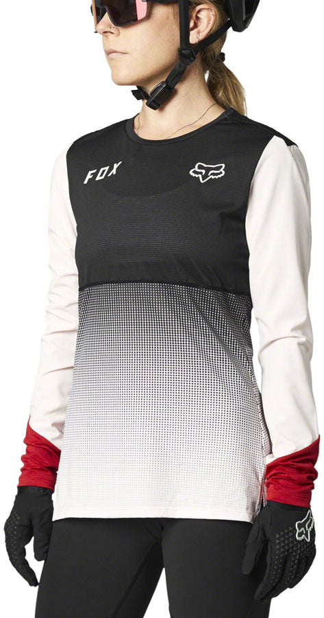 Fox Racing Flexair Long Sleeve Jersey - Black/Pink, Women's, Large
