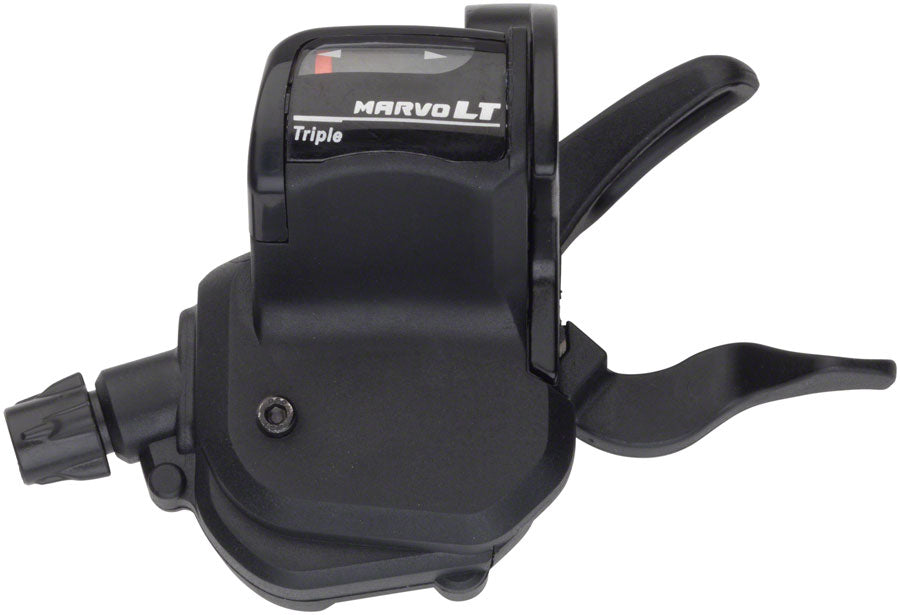 microSHIFT MarvoLT Left Trigger Shifter, Triple, Steel Lever, Optical Gear Indicator, Shimano Compatible
