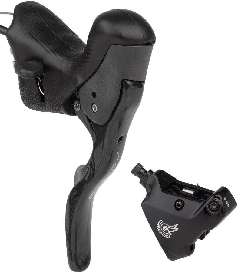 Campagnolo Record Ergopower Hydraulic Brake/Shift Lever and Disc Caliper - Left/Front, 12-Speed, 140mm Flat Mount Caliper, Black