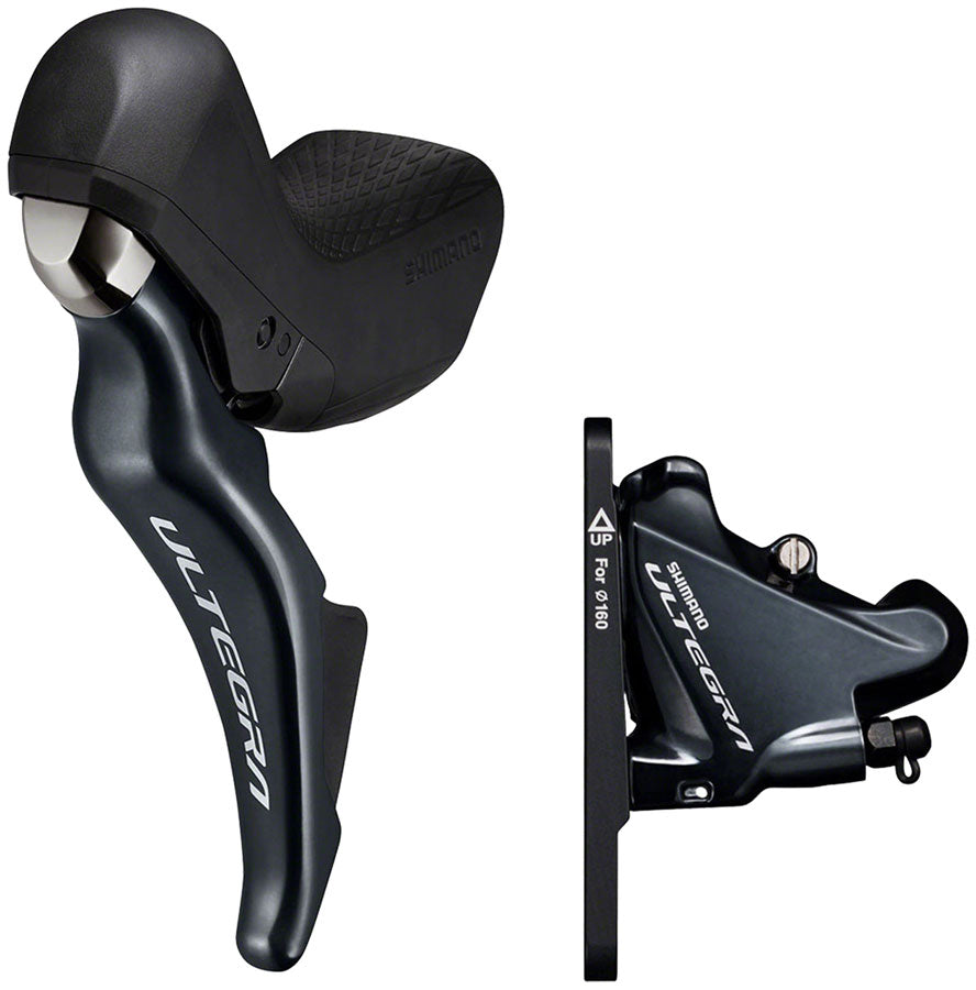 Shimano Ultegra ST-R8025 Shift/Brake Lever with BR-R8070 Disc Brake Caliper - Left/Front, 2x, Flat Mount, Black