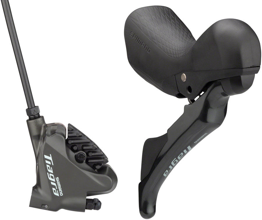 Shimano Tiagra ST-4720/BR-4770 Mechanical Shift/Hydraulic Brake Lever and Caliper - Rear, Flat Mount, Finned Resin Pads, Black