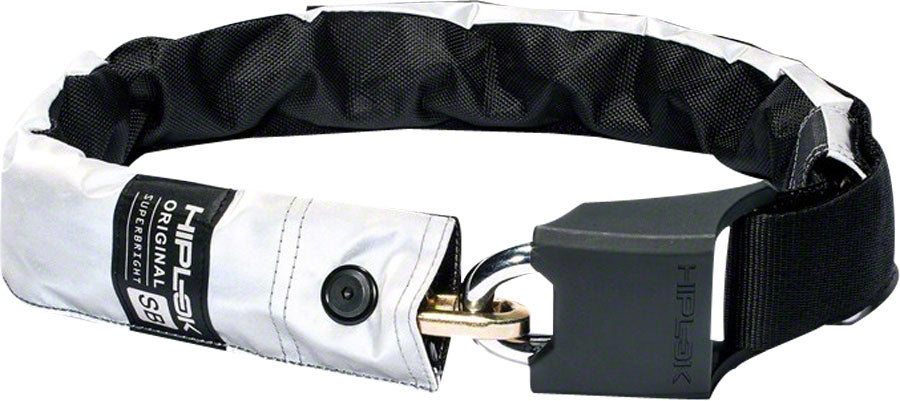 Hiplok Original Superbright Wearable Hardened Steel Chain Lock: 8mm Chain , White Reflective