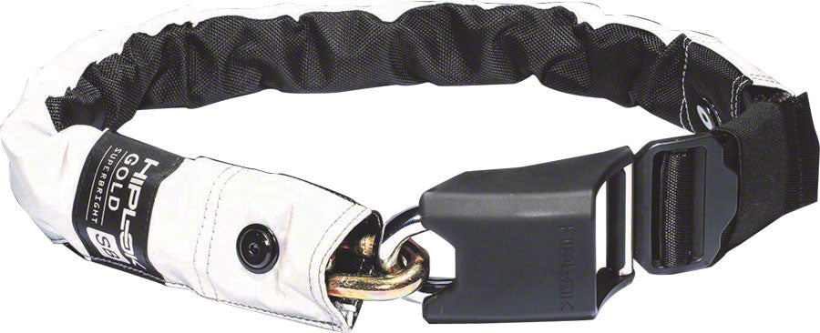 Hiplok GOLD Superbright Wearable Hardened Steel Chain Lock: 12mm, White Reflective