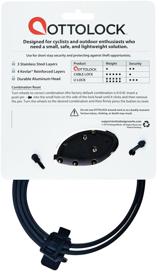 OTTOLOCK Cinch Lock: 18", Stealth Black
