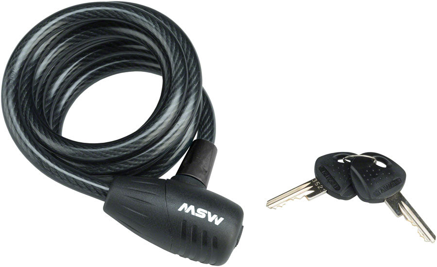 MSW KLK-110 Keyed Cable Lock, 10mm x 6', Black