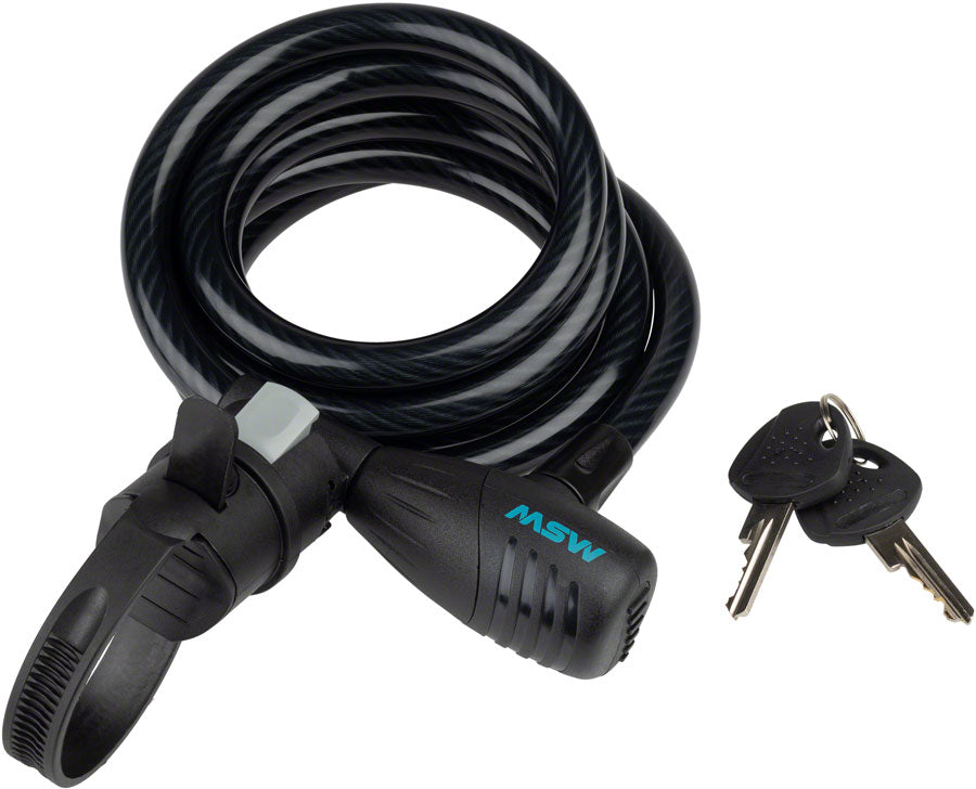 MSW KLK-112, Keyed Cable Lock, 12mm x 6', Black