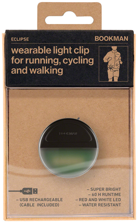 Bookman Eclipse Clip-On Light - Rechargable, Black