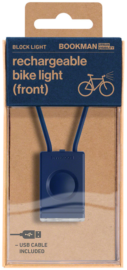 Bookman Block Headlight - Rechargable, Blue