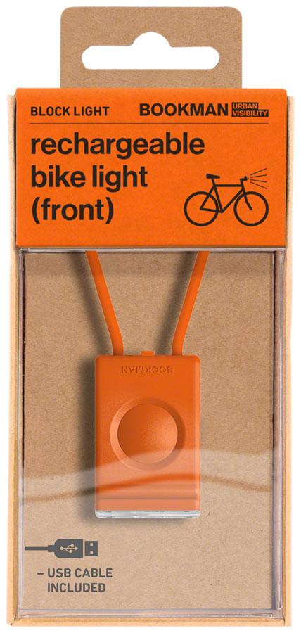 Bookman Block Headlight - Rechargable, Orange