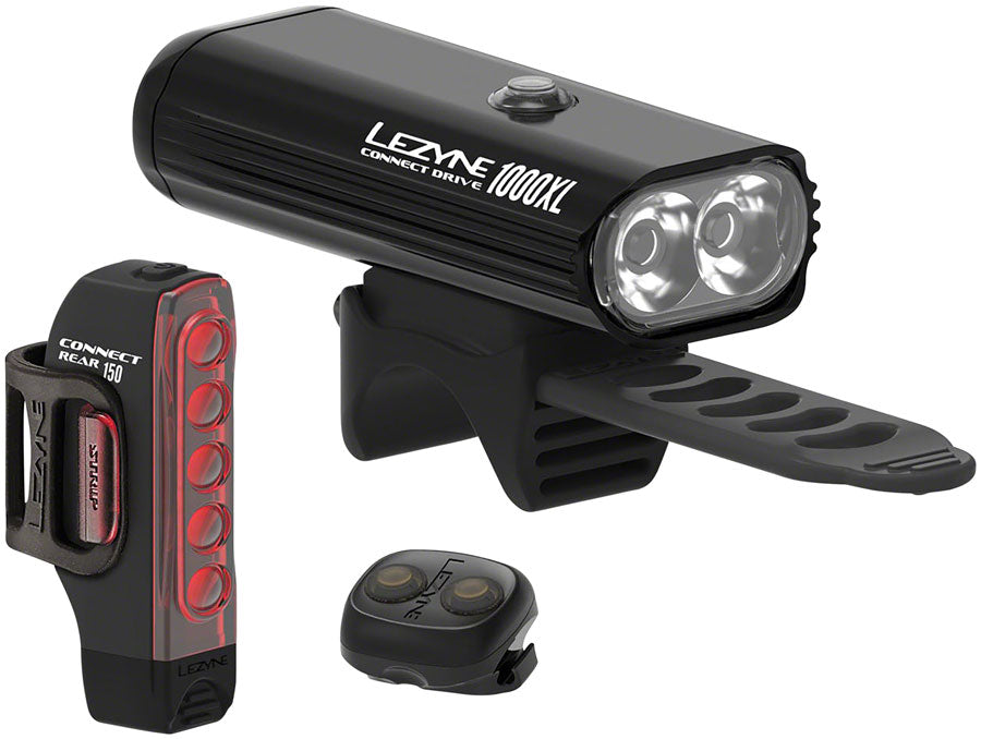Lezyne Connect Drive Light Set, 1000XL Macro Drive/Rear Strip Drive