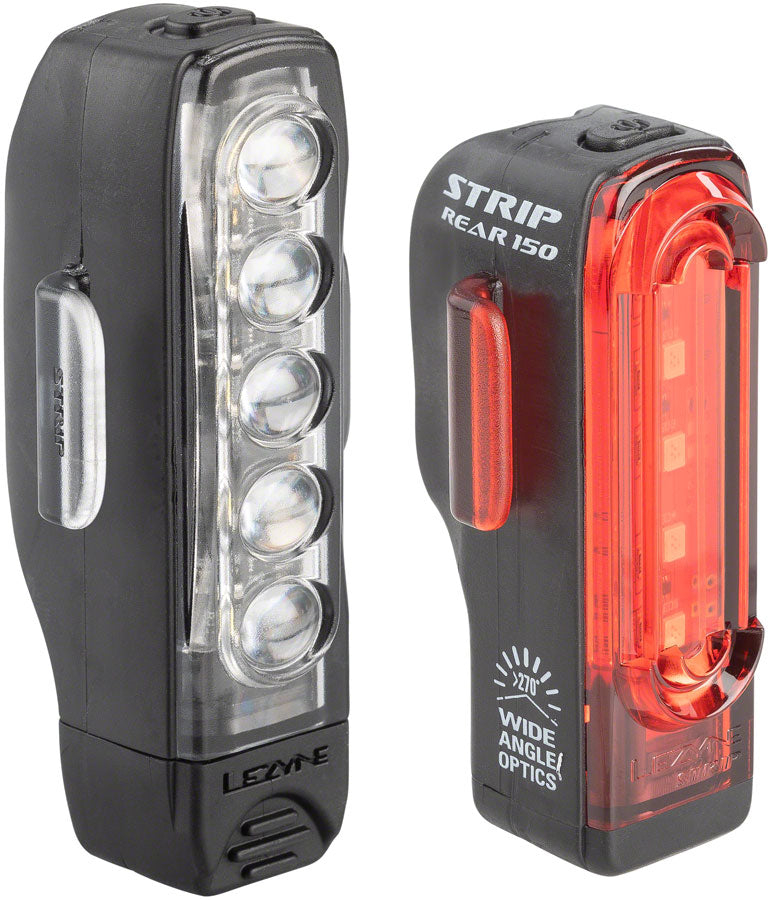 Lezyne Strip Drive Headlight and Taillight Set: Black
