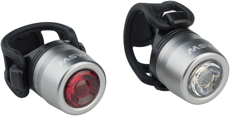 MSW HTL-032 Cricket USB Headlight/Taillight Set Silver