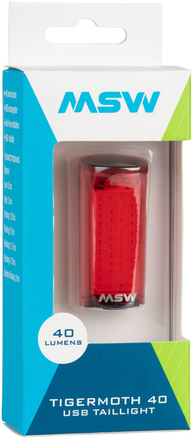 MSW Tigermoth 40 USB Taillight, 40 Lumen, Black