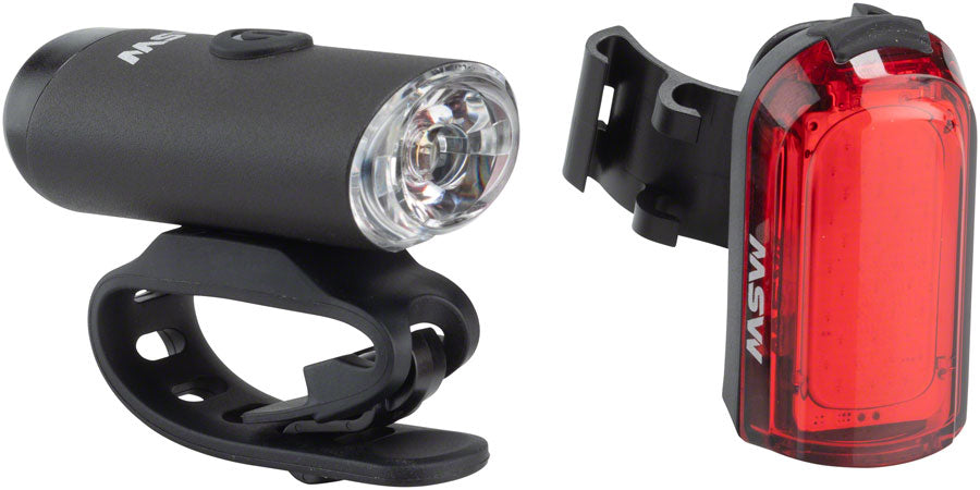 MSW Tigermoth 100 USB Lightset, 100 Lumen Headlight and 20 Lumen Taillight, Black
