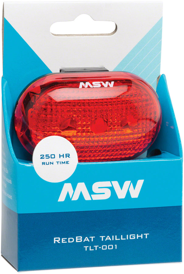 MSW Red Bat Rear Taillight, Black