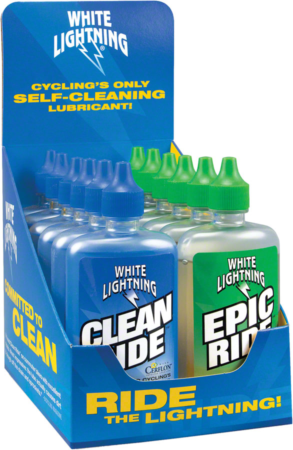 White Lightning Clean Ride and Epic Ride Bike Chain Lube - 4 fl oz, Drip, Box of 12