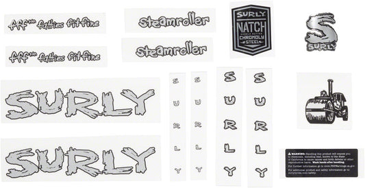 Surly Steamroller Decal Set - Silver