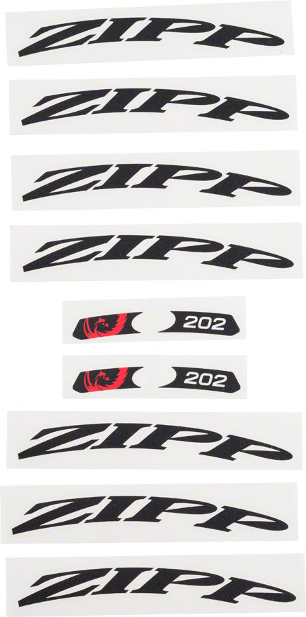 Zipp Decal Set - 202 Matte Black Logo, Complete for One Wheel