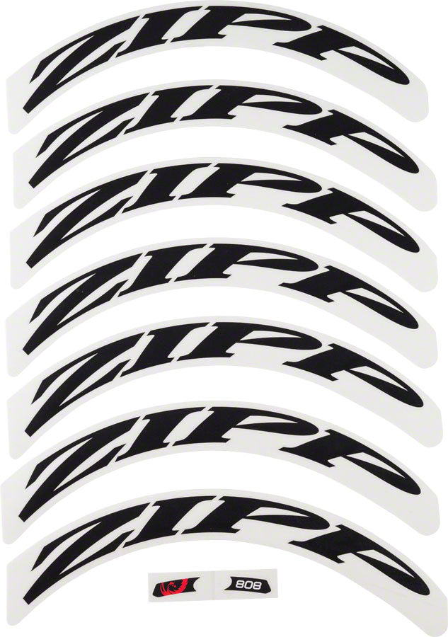 Zipp Decal Set - Disc / 808 Matte Black Logo, Complete for One Wheel