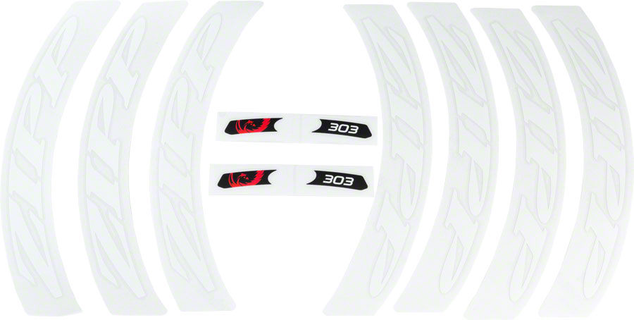 Zipp Decal Set - 303 Matte White Logo, Complete for One Wheel