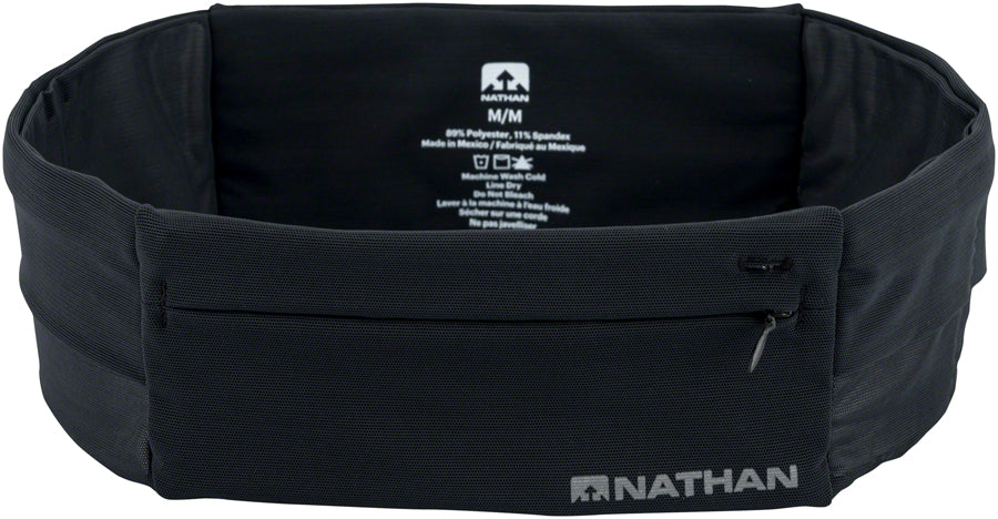 Nathan The Zipster Lite Low Profile Stretch Running Belt - Black, X-Small