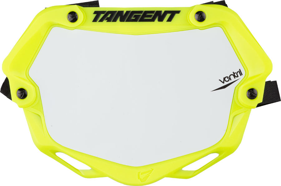 Tangent Mini Ventril 3D Number Plate - Neon Yellow/White