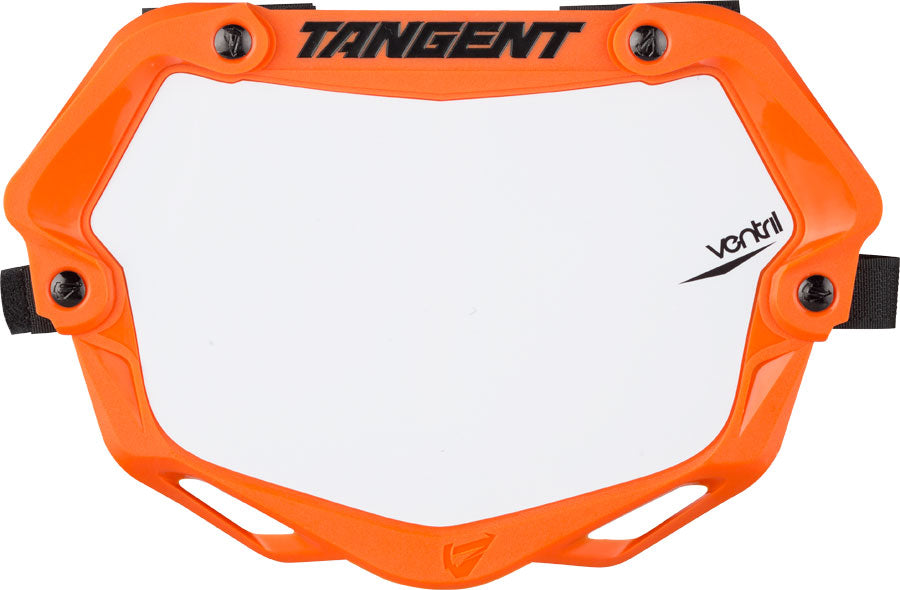 Tangent Mini Ventril 3D Number Plate - Neon Orange/White