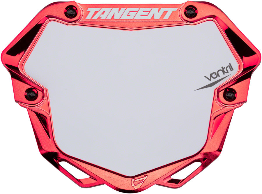 Tangent Pro Ventril 3D Number Plate - Chrome Red/White