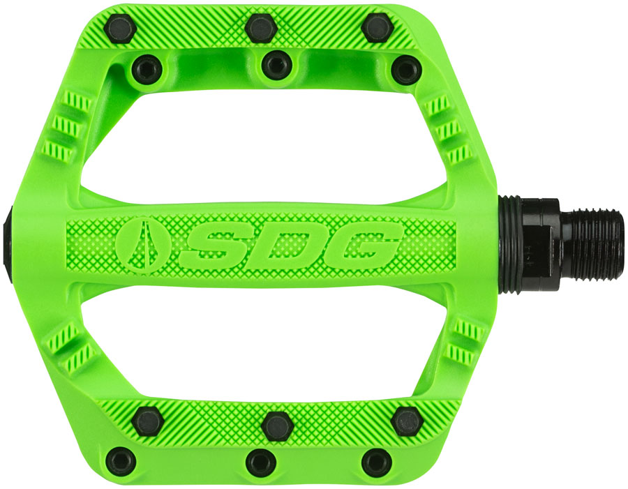 SDG Slater Kids Composite Plastic Neon Flat/Platform Pedals 9/16" Green