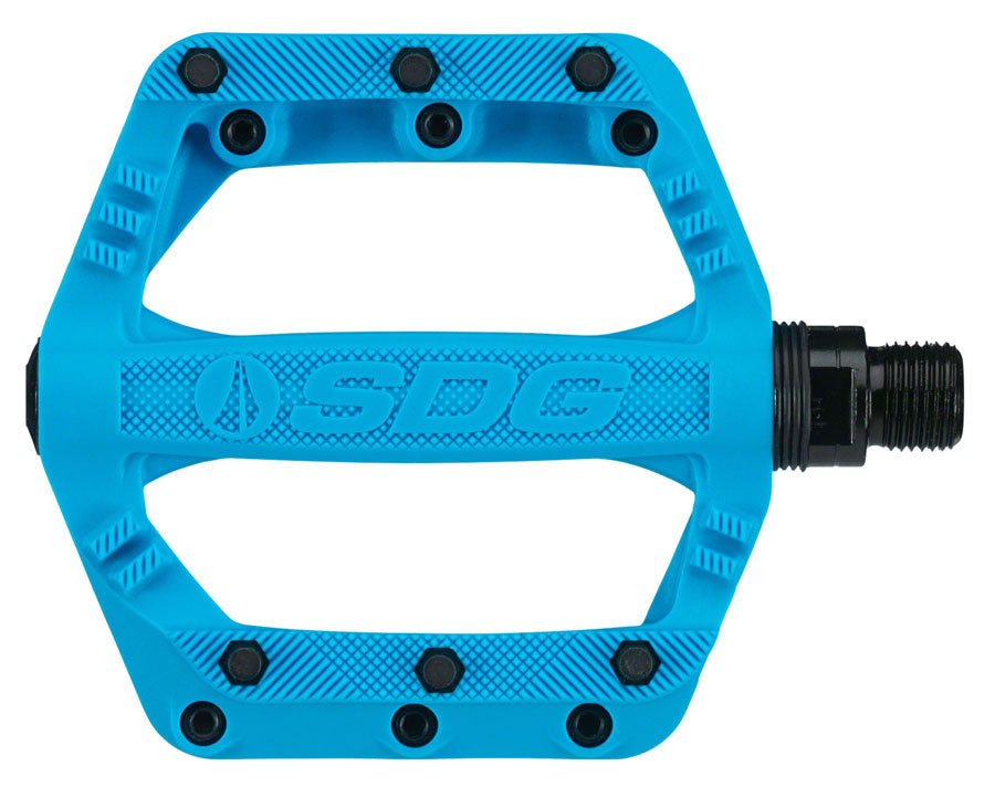 SDG Slater Kids Composite Plastic Cyan Flat/Platform Pedals 9/16" Blue