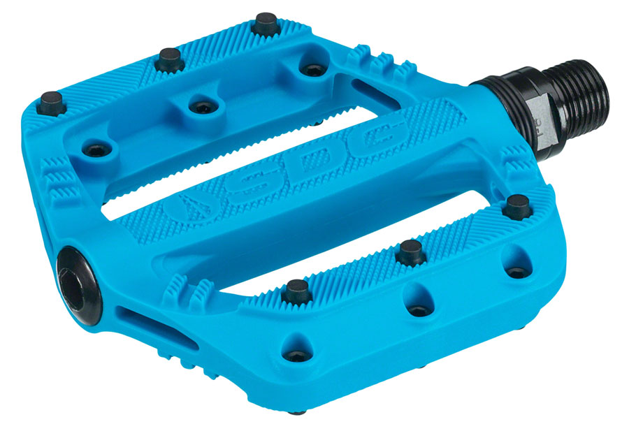 SDG Slater Kids Composite Plastic Cyan Flat/Platform Pedals 9/16" Blue