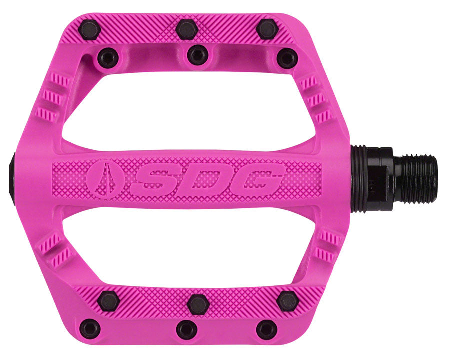 SDG Slater Kids Composite Plastic Neon Flat/Platform Pedals 9/16" Pink