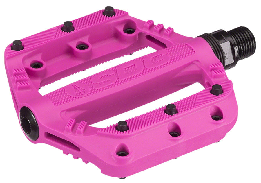 SDG Slater Kids Composite Plastic Neon Flat/Platform Pedals 9/16" Pink