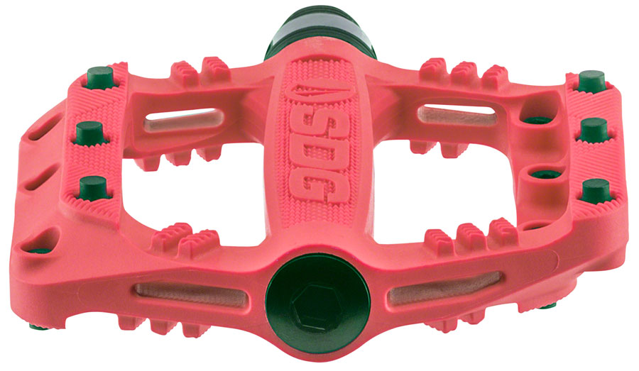 SDG Slater Kids Composite Plastic Flat/Platform Pedals 9/16" Red