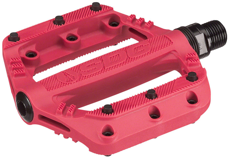 SDG Slater Kids Composite Plastic Flat/Platform Pedals 9/16" Red