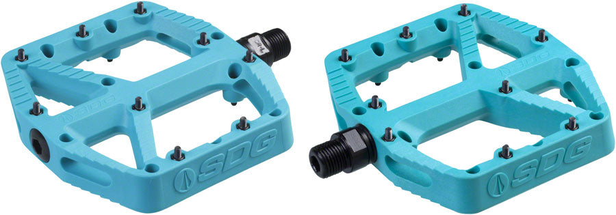 SDG Comp Composite Turquoise Flat/Platform Pedals 9/16" Blue