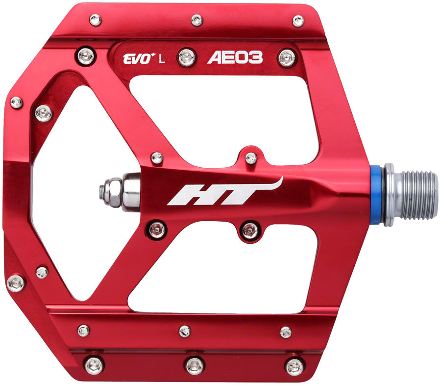 HT Components AE03(EVO ) Aluminum Flat/Platform Pedals 9/16" Red