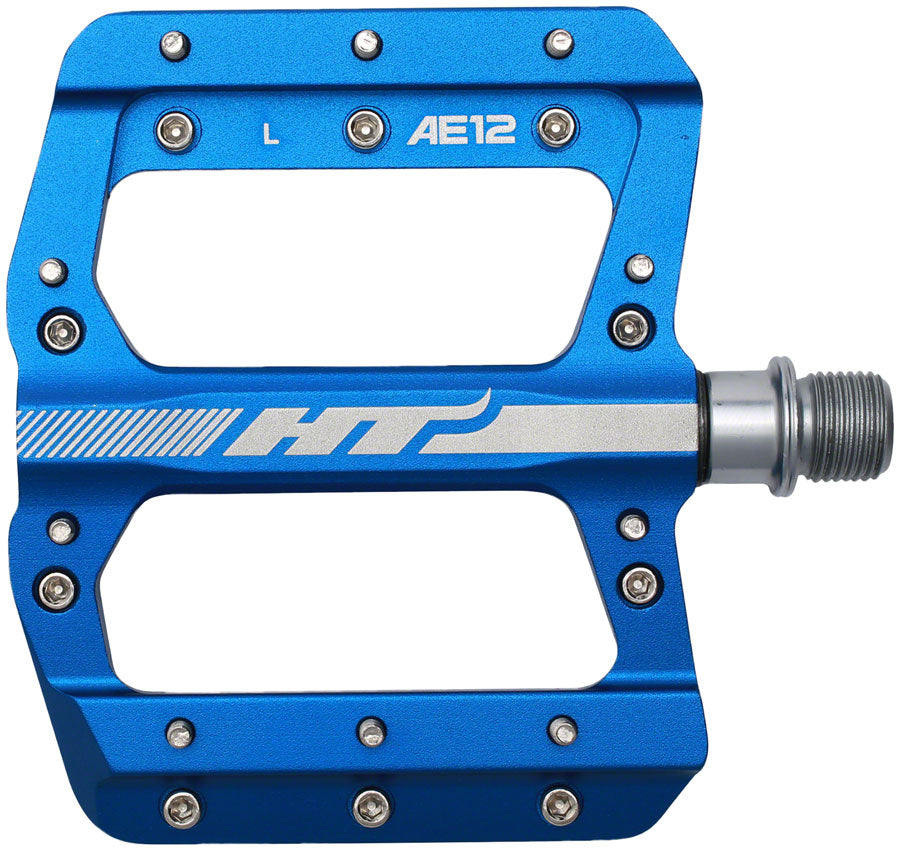 HT Components AE12 Aluminum Royal Flat/Platform Pedals 9/16" Blue