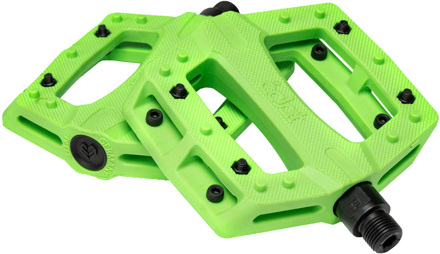 Eclat Contra Composite Neon Flat/Platform Pedals 9/16" Green