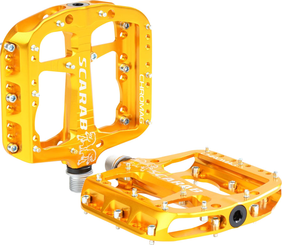 Chromag Scarab Aluminum Flat/Platform Pedals 9/16" Gold