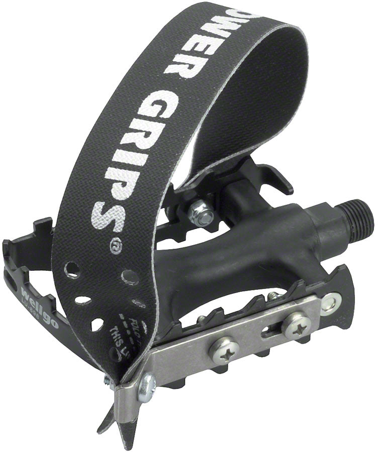 Power Grips Sport Pedal Kits Toe Clip Pedals 9/16" Black