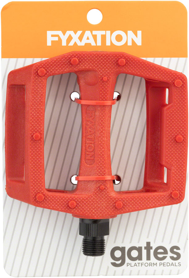Fyxation Gates Composite Plastic Flat/Platform Pedals 9/16" Red